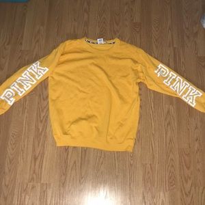 vs pink yellow long sleeve fleece